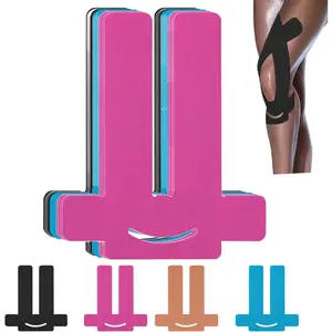 10-Piece Pack of Pre-Cut Kinesiology Tape for Knees — Waterproof Knee Patches Designed Specifically for Knee Pain Relief (Pre-Cut Style); Crafted from Premium Natural Cotton, This Athletic Tape is Highly Durable and Provides Long-Lasting, Stable Support D
