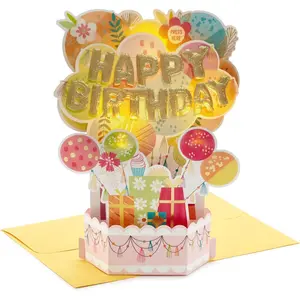 Musical Pop Up Birthday Card (Mylar Balloon Explosion, Plays Happy Birthday)