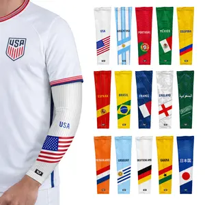 SLEEFS World Flag Team Edition Arm Sleeve - Lightweight Breathable Performance Fabric for Athletes - One Size Fits Most - Bold Flag Colors - Secure Stretch Fit - Ideal for Training and Game Day