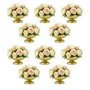 Flower Pot, Luxury Floral Stand, Vintage Style Vase, Desktop Decorative Item, Metal Texture Planter, European Style Flower Arranger