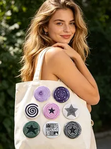 Anime Star Spiral Art Tinplate Soft Button Pin Minimalist Hand Drawn Y2K Psychedelic Retro Brooch Bag Lapel Badge Jewelry Gifts