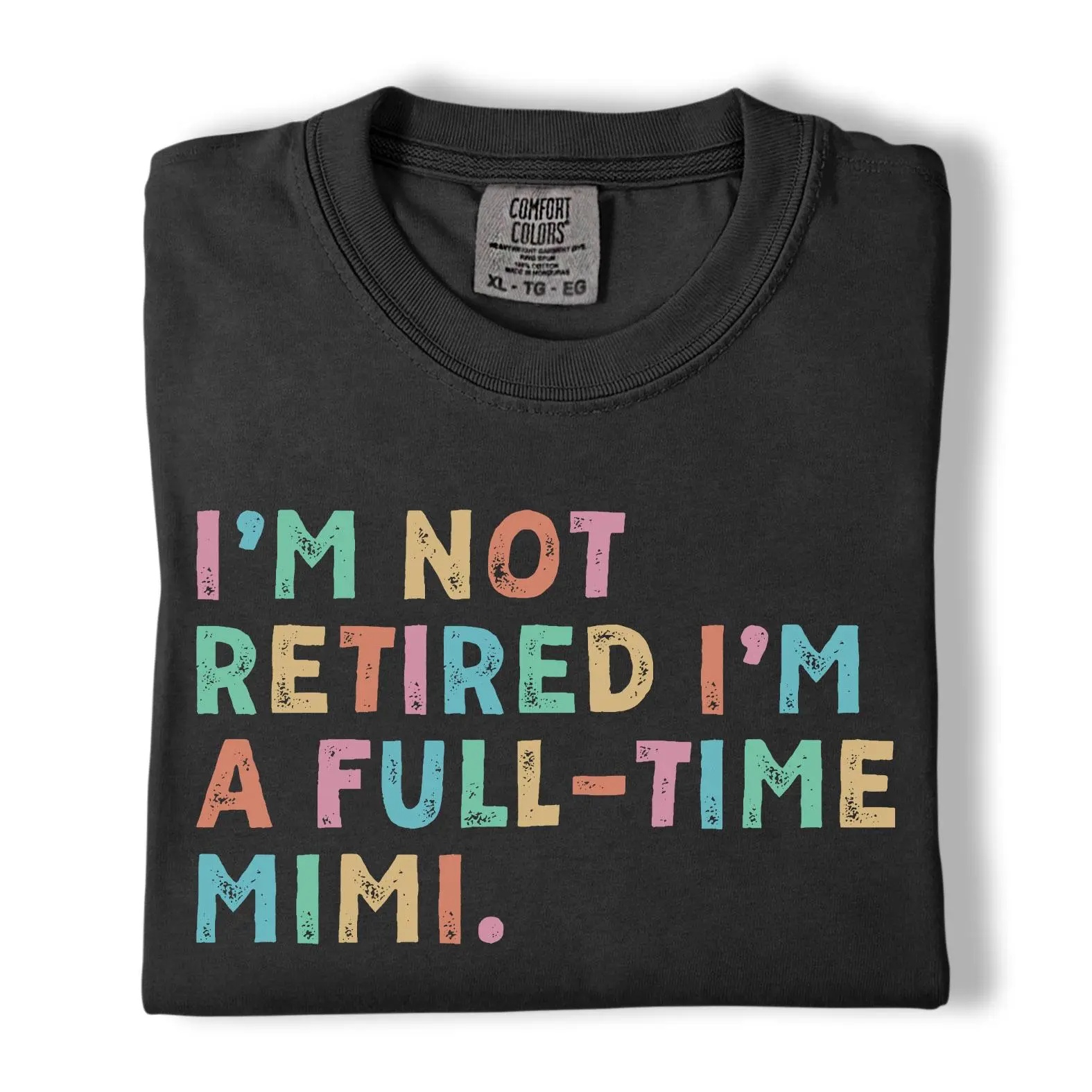 Comfort Colors Funny Mimi Shirt, Retro Color Typography Graphic Tee, Retirement Grandma T-Shirt, Mother’s Day Gift for Mimi & Grandkids