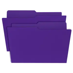 UOFFICE Deep Purple Letter Size File Folder 1/2 Cut Tab 100 Pack 11.75 x 9.5 Inches for Document Organization