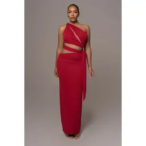 Red Athenia Keyhole Maxi Dress