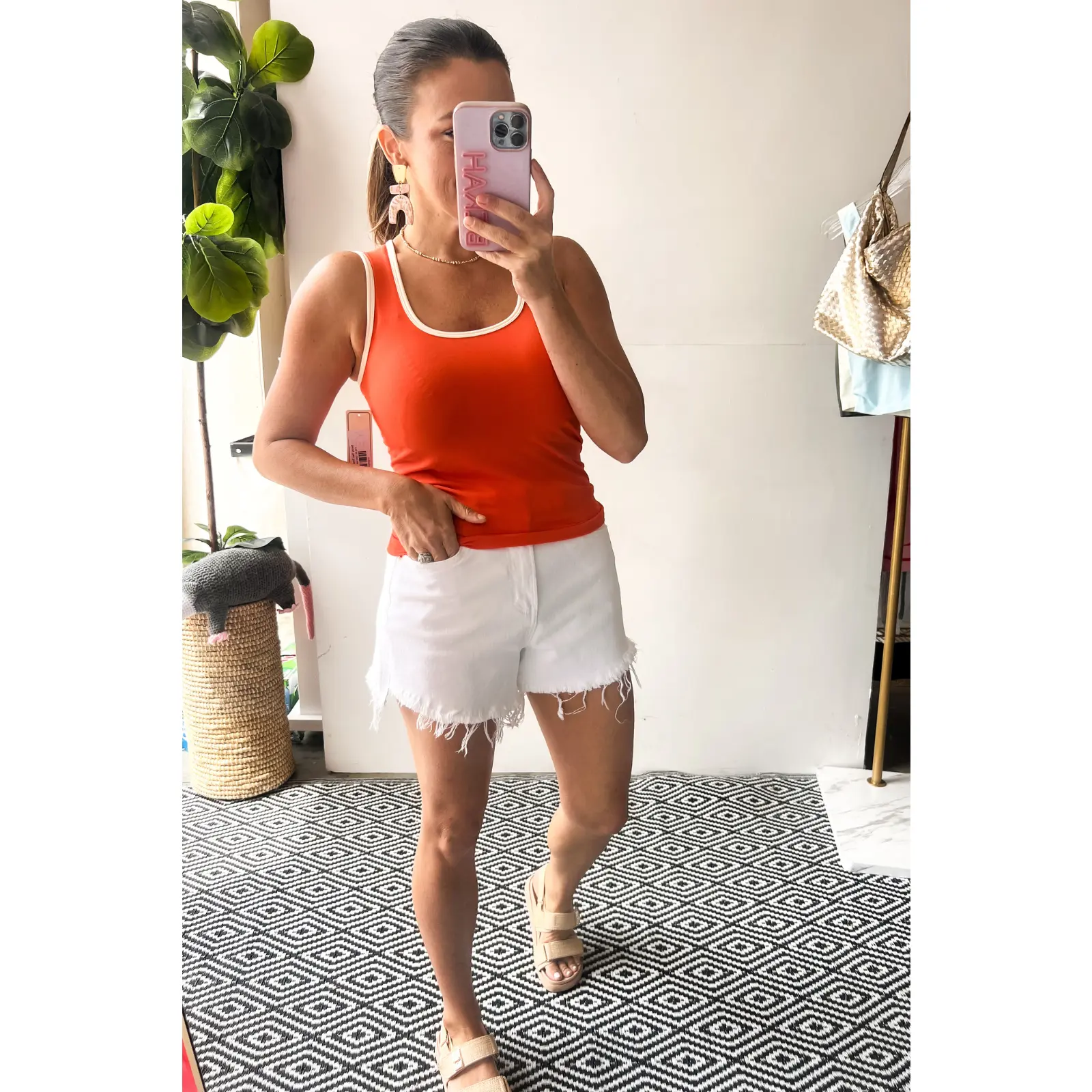 Becky Two Tone tank - Orange