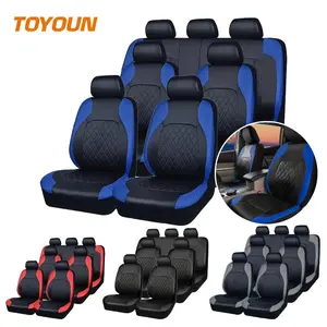 PU Leather 7-Seater Car Seat Covers, Ultra-Durable, Elegant Design, Universal Fit, Water-Resistant, Scratch-Resistant, Enhanced Comfort, Full Set, Easy Clean, Luxury Interior, Stain Resistant, for SUVs & Minivans, Black/Beige/Gray Options