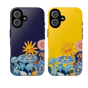 Aesthetic Sun Phone Case, Call Me If You Get Lost Retro Art Phone Cover for ip and ss, ip17 case, gift for him for her