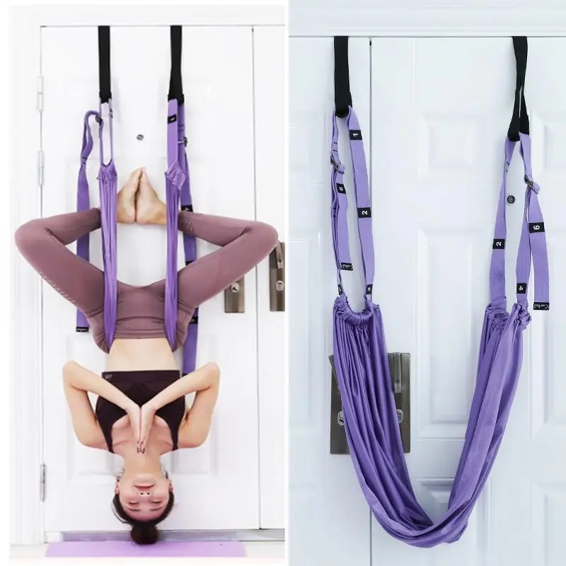 Yoga & Pilates Multi-Exercise Back Stretcher Belt, Fitness Hip Stretch Inverted Rope Pull Belt for Split & Lower Waist Training, Back Stretcher Belts, Multi-Exercise Belts