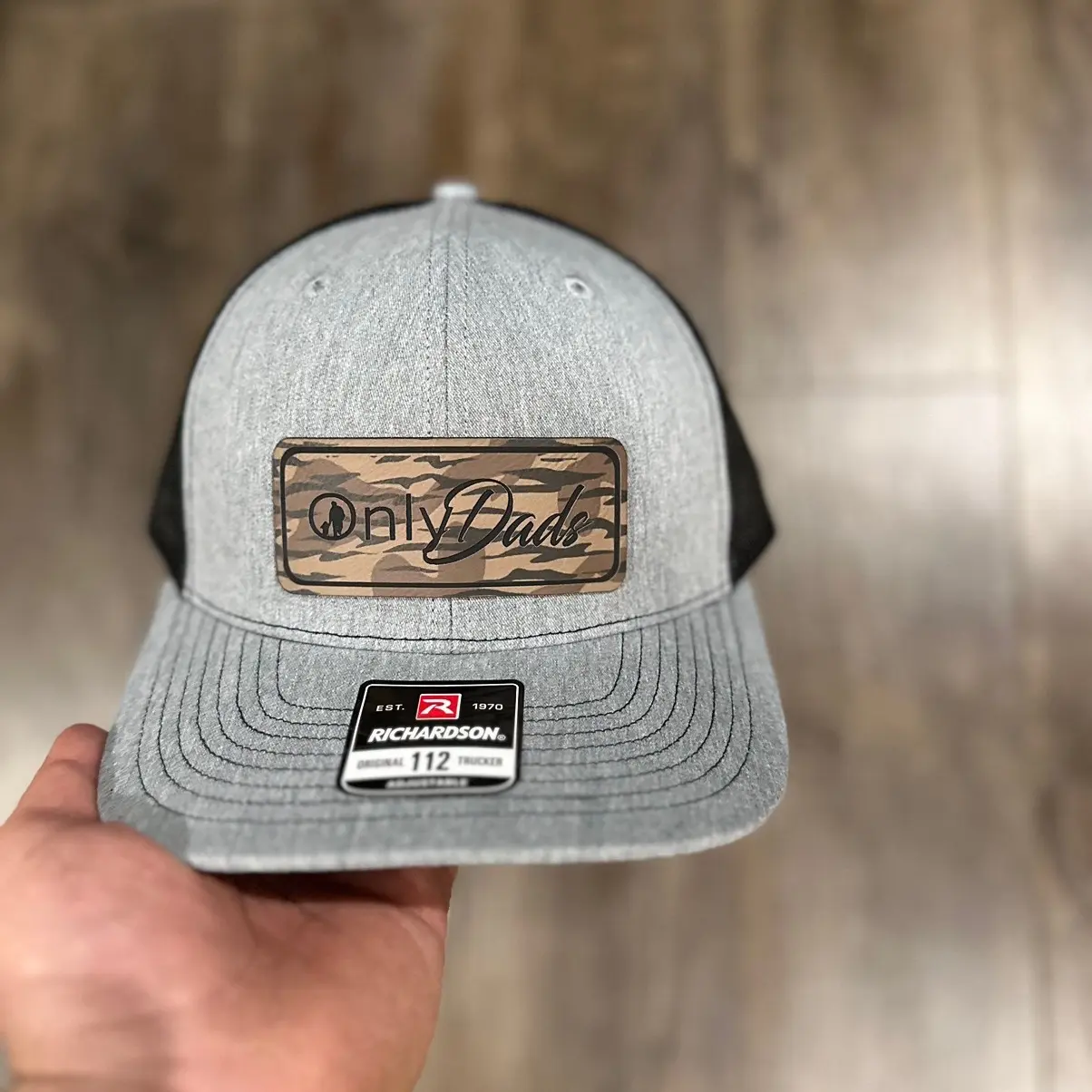 H gray/black camo patch