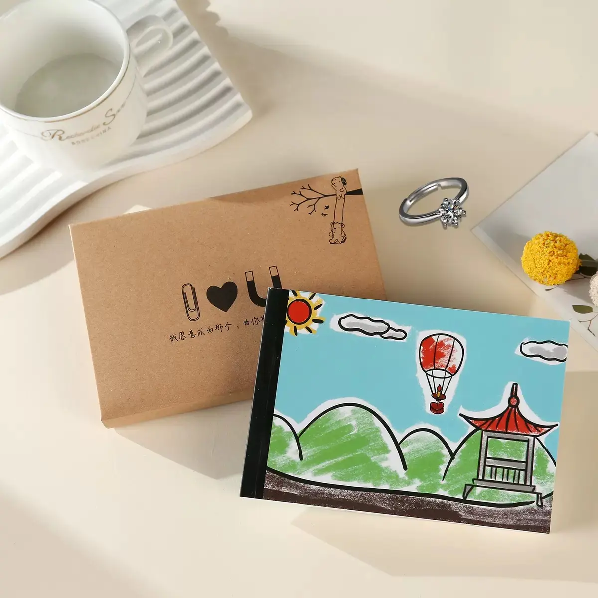Ring book, suitable for couples' confessions, proposals, apologies, ring book, gift book, can hide gifts, unique creativity