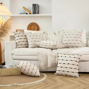 Ins-style polka dot line pillowcase for bedroom, sofa, living room, square cushion cover, modern simple detachable cushion