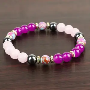 Ward Off Depression Natural Crystal Bracelet - Rose Quartz & Amethyst for Emotional Balance & Chakra Healing Product Description Handmade Craftsmanship Artisan Beads