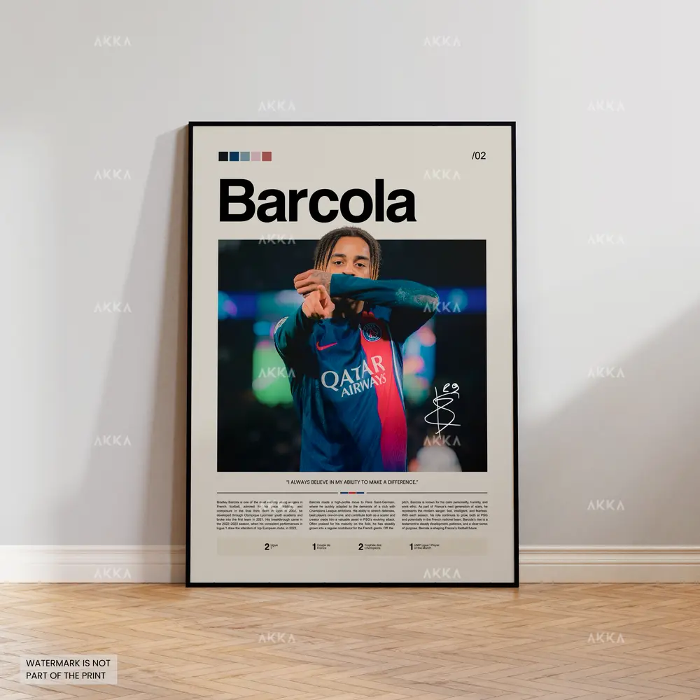 Bradley Barcola - Paris Saint-Germain poster 1