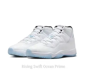 White Leather High-Top Sneakers with Legend Blue Accents
