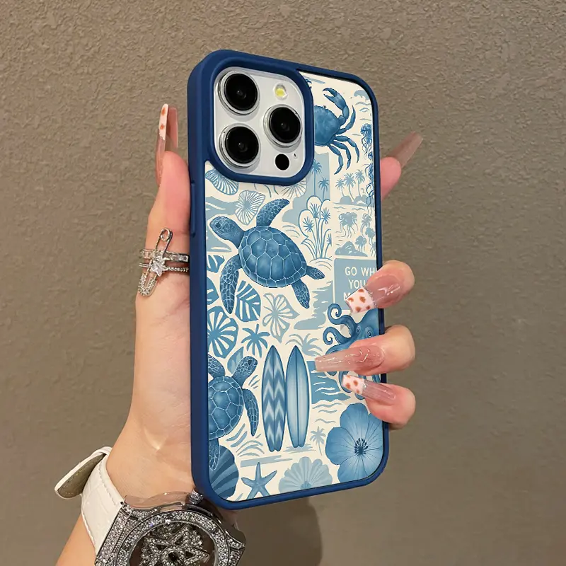 Trendy Magnetic Case for iPhone11/12/13/14/15/16/17/promax Ocean Explorer Blue MagSafe Ready, Ultra Thin & Shockproof |   Cute Pick for Girls