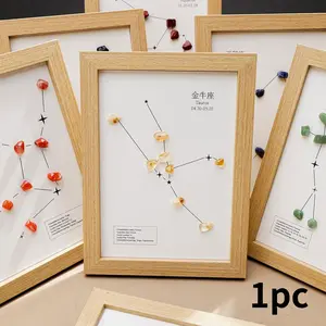 Natural Healing Energy Gem, Chakra Healing Crystals, Zodiac Seven Chakra Photo Frame, Home & Desk Decor, Unique Gift Idea for Wellness Enthusiasts