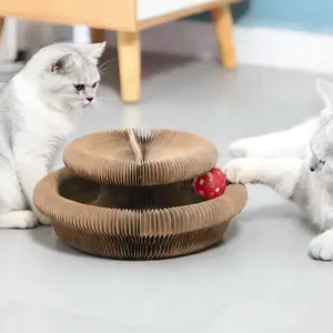 【Already have 10K favorites】Magic organ cat scratching board Toy set with cat ball&bell Durable Foldable Deformed Retractable Suitable for cat indoor and outdoor interactive games to relieve boredomEexercise Protect furniture Pet kitty kurlz cat toy tikto
