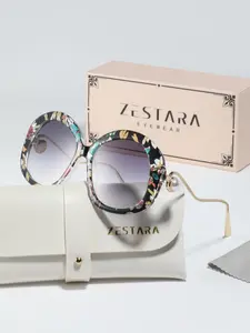 Women's PC Irregular Oversized Frame Glasses, Pearl Decorated Temple Ends, High-End Fashion Trendy Glasses, Street Style Party Music Festival Wear