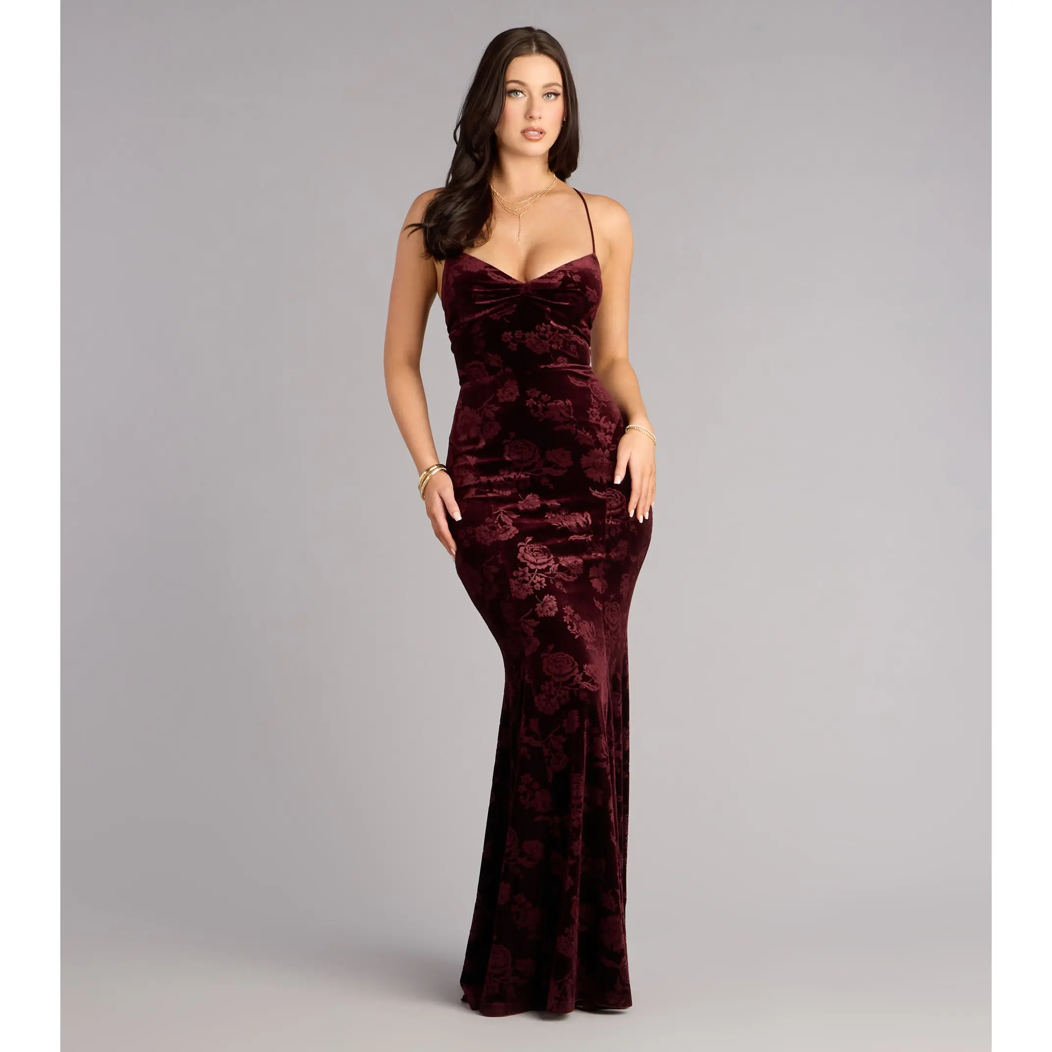 slim fit dress slacks Pink Strapless Floral Lace A-Line Dress main image 1