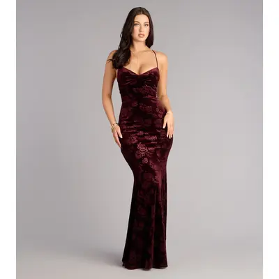 chinese dress ladies Emmie Lace-Up Mermaid Satin Formal Dress