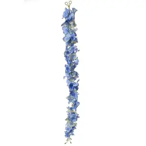 33" Hydrangea Garland Light Blue