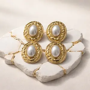 Runway Rich- Double Disk Drop Earrings