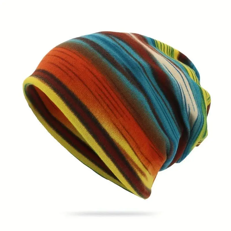 Colorful Heart Knitted Beanie, Unisex Cuffed Skullcap, Soft Stretch and Warm Winter Accessory for Streetwear & Hiking, Keeps You Warm, Versatile Accessory, Great For Ski Days, Outdoor Sport, Stretch Knit, Hiking / Light Outdoor, Neck And Hair Hoop, One Si