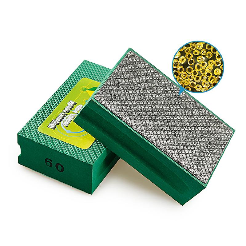 LOZLIN 5PCS Diamond Hand Polishing Pads 60-600# Grit with Foam Backing Wet/Dry Sanding Blocks for Tile Stone Marble Ceramics Glass Wood High Hardness Abrasive