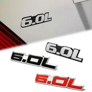2pcs Universal 6.0L Aluminum Adhesive Sticker Decal Emblem Badge