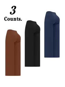 Women's Yoga Wide Leg Pants, High Stretch Bottoms, Slimming Design, Breathable Fabric, Ideal for Outdoor Running & Gym Wear, Multiple Colors Available