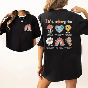 It's Okay To Make Some Mistakes Shirt, Mental Health Matters Shirt, Positive Vibes You Matter T-shirt, Motivational Tee For Women, Be Kind Graphic Printed Shirt Fabric, Casual Style, Inspirational Women's