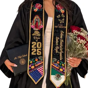 Custom Mexico Graduation Sash, Personalized Mexican Flag Grad Stole, Serape Style Graduation Sash for Senior Graduation Ceremony Graduation Stole