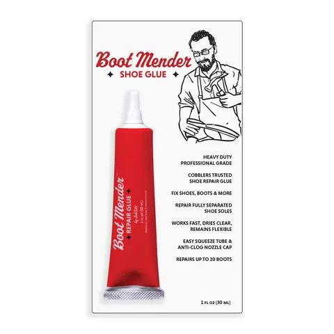 JobSite Boot Mender Glue - Shoe Glue Sole Repair - Clear, Instant Bond, Heavy Duty Adhesive (30g tube)