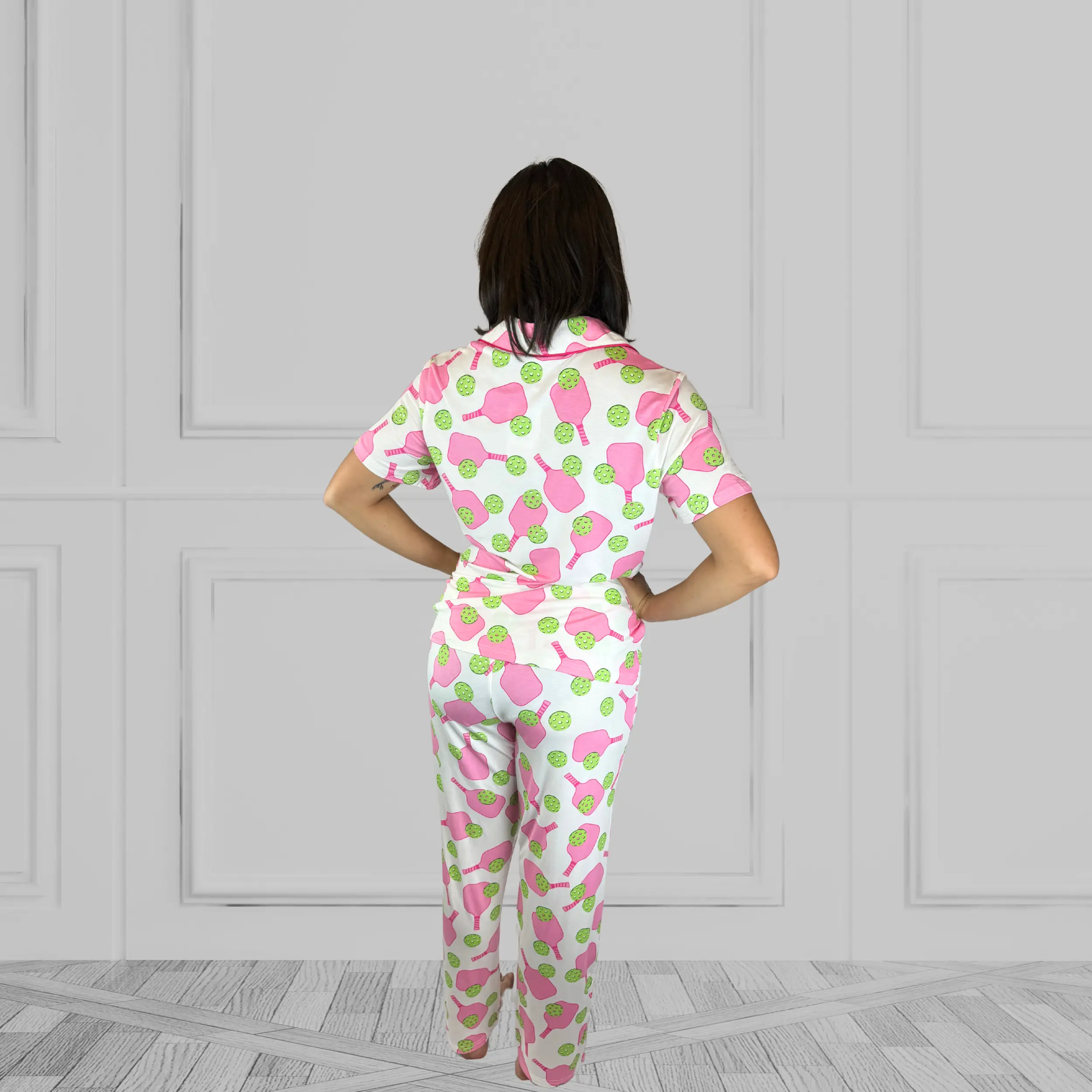 Willie J's Easy PJ's Bamboo Pickleball Print Pajamas Long Set with