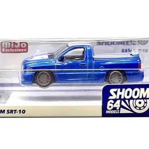 SHOOM64 1:64 2003 Dodge Ram SRT-10 Pickup – Electric Blue Pearl / White Stripes