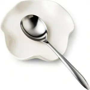 Spoon Rest for Stove Top, 5.3 Inch Cute Ceramic Spoon Rest for Kitchen Counter, Coffee Spoon Rest, Utensil Rest for Cooking Housewarming