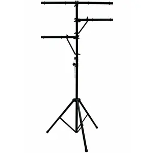 Mr DJ LS-300 Heavy Duty DJ Light Stand w/ Two Fixture Arms & T-Bar