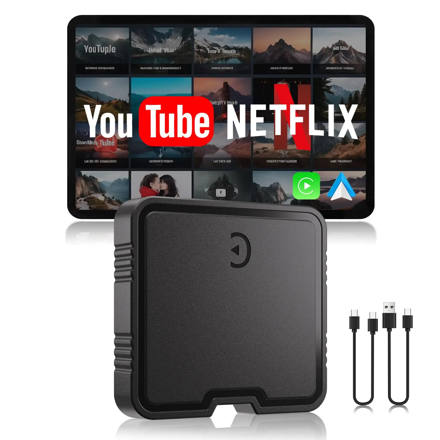 【PASLDA】Wireless CarPlay Adapter Box, 2024 Upgrade Support Netflix/YouTube/TF Card Plug & Play Dongle, Apple Car Play Wireless Adapter Android Auto Wireless Adapter for Cars from 2015 & iPhone iOS10+  Automotive