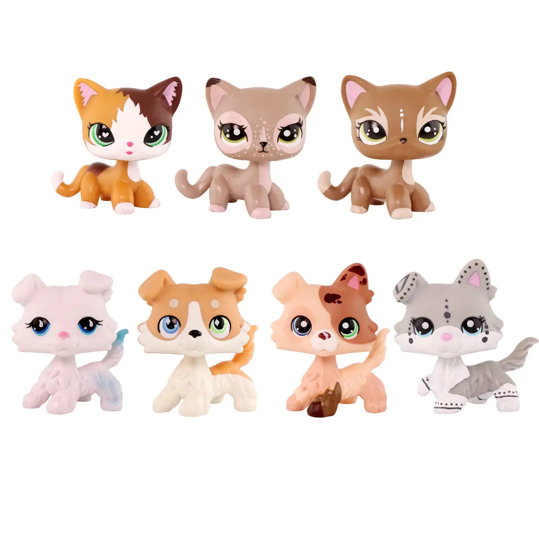Cute DIY Plastic Cat & Dog 3D Figurine Simulated Animal Model - Kawaii Accessories, Assorted Styles Mini Pet Toy, Cake Topper, Miniature World Decor, Ideal for Kids Ages 3+ Pretend Play, Animals & Nature Themed All Seasons Item, Cute Animal Home Decor