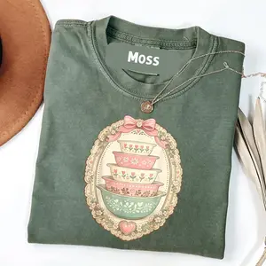 Comfort Colors Retro Pyrex Thrifting Seersucker Granny Era Girly Easter T-Shirt