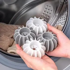 2pcs Silicone Laundry Balls: Reusable Clothes & Pet Hair Removal Gadgets - Clean Your Washing Machine Effortlessly!