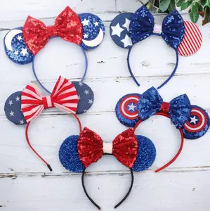 Patriotic Mouse Ears - Red White & Blue, Stars and Stripes - 6 Styles
