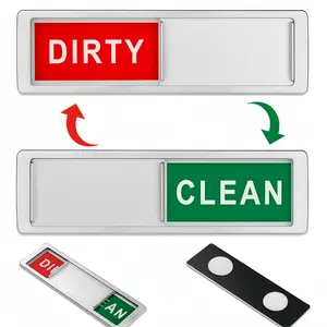 LMMAKE Dishwasher Clean/Dirty Magnet Sign Universal Scratch-Free Indicator with Easy-Read Slider for All Dishwashers & Refrigerators Ideal for Family Kitchens Office Breakrooms & Shared Spaces Perfect for Adults & Homeowners