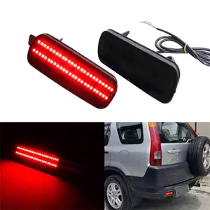 2PCS Smoked Lens Red LED Rear Bumper Reflector Marker Brake Lamps For Honda CR-V 2002 2003 2004 Replace OEM 33505S9A003, 33555S9A003 ﻿