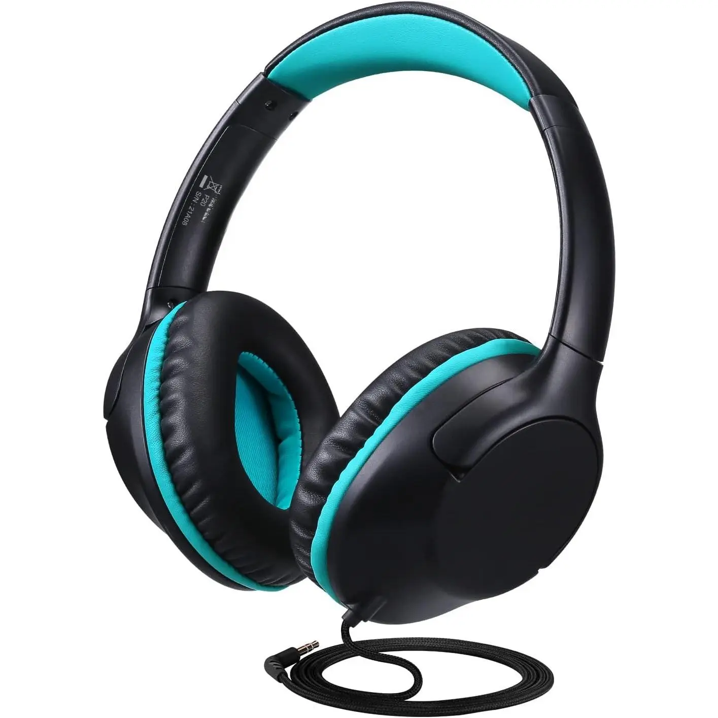 Headphones Over-Ear Headphones for /Teens/School with 94dB Volume Limited Adjustable Stereo 3.5MM Jack Wire Cord for Fire Tablets/Travel/PC/Phones(Black)