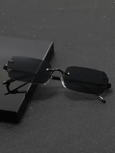 Men's Summer Rimless Glasses, Trendy Casual Glasses for Everyday Use, Fashion Accessories for Outdoor Activities, Rimless Sunglasses, Metal Rimless Sunglasses