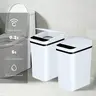 Automatic Trash Bin, Touchless Motion Sensor Smart Garbage Can (23.5cm*15.5cm*30cm) for Kitchen, Bedroom, Home Household Use，Slim Waterproof Small Trash Bin（Father's Day gift）