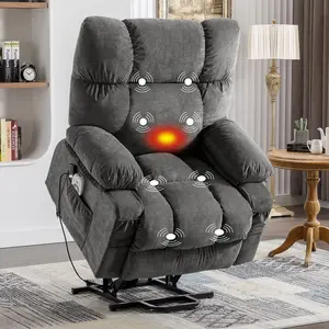 JONPONY Power Lift Recliner Chair Recliners for Elderly with Heat and Massage Recliner Chair for Living Room with Infinite Position and Side Pocket,USB Charge Port,Brown
