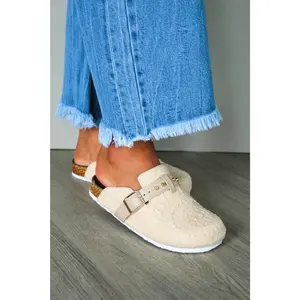Boho Babe Crochet Buckle Clog • Cream