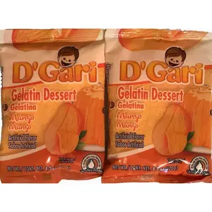 D Gari Pack of 2 Mango Gelatin 4.2oz, Prepare with Water, Quick Snacks, Mango Dessert, Gelatin, Mix, Mexico, Powder